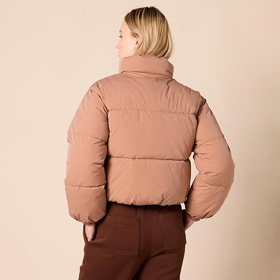 Women's Cropped Full-Zip Puffer Jacket