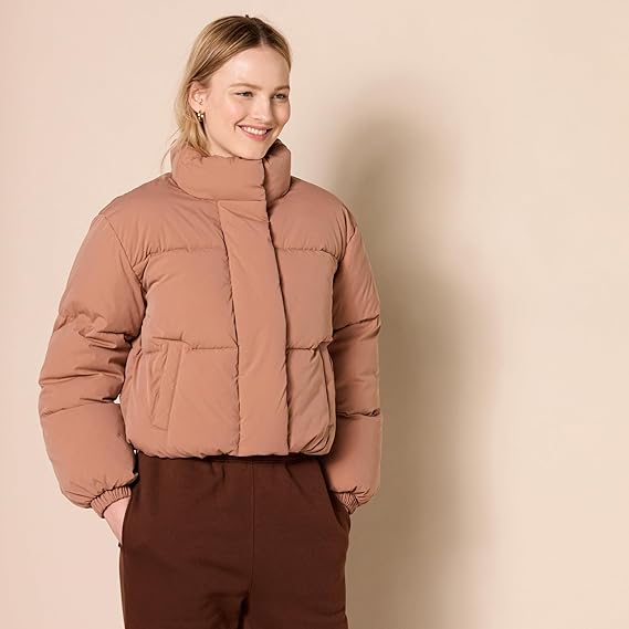 Women's Cropped Full-Zip Puffer Jacket