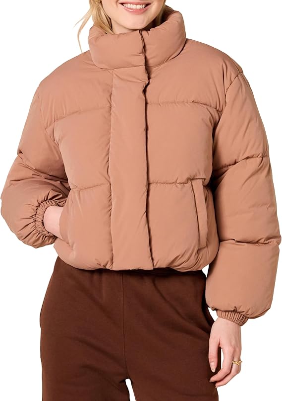Women's Cropped Full-Zip Puffer Jacket