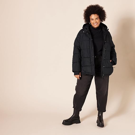 Women's Heavyweight Quilted Long-Sleeved Hooded Puffer Coat