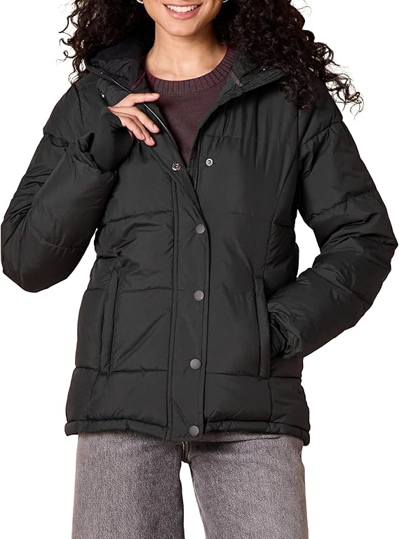 Women's Heavyweight Quilted Long-Sleeved Hooded Puffer Coat